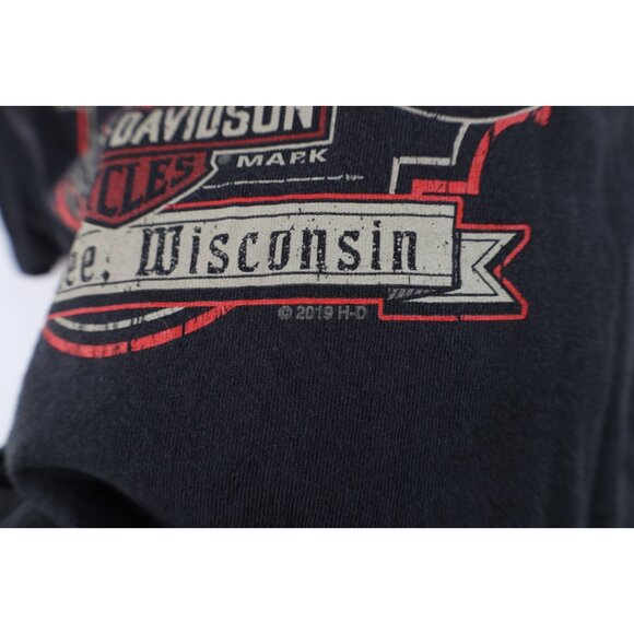 Vintage Y2K Harley Davidson Mens Medium Faded Satan Devil Motorcycle T-Shirt - Picture 5 of 14